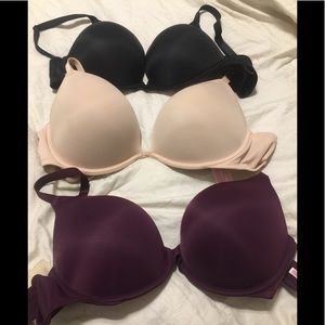 3 Pink VS bras 34DD
